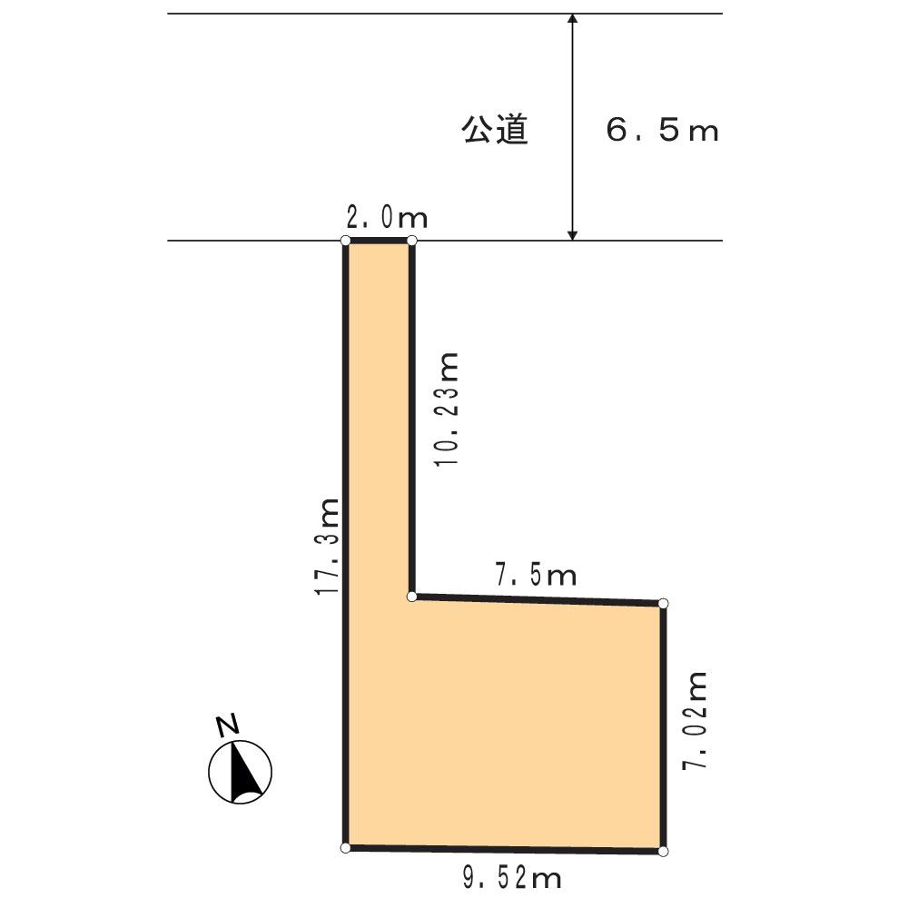 Compartment figure. Land price 15.5 million yen, Land area 87.58 sq m