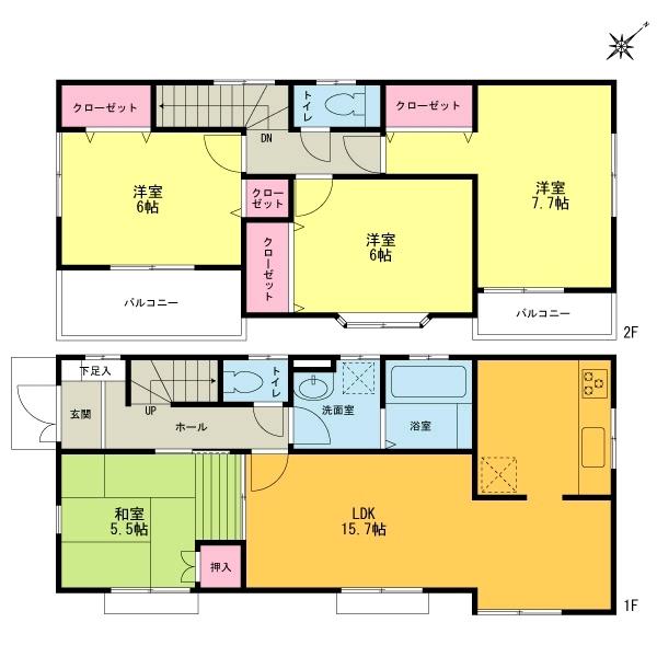 Floor plan. Large a Japanese-style room 4LDK LDK15.7 Pledge