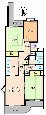 Floor plan. 3LDK, Price 19.5 million yen, Occupied area 78.55 sq m , Balcony area 15.72 sq m