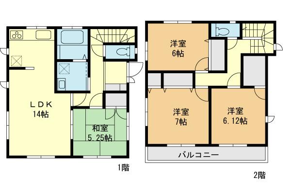 Floor plan. (1 Building), Price 55,800,000 yen, 4LDK, Land area 154.68 sq m , Building area 97.91 sq m