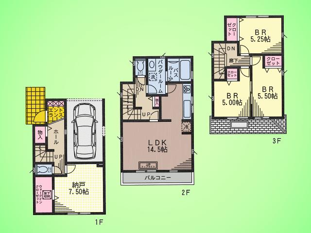 Floor plan. (11 Building), Price 44,800,000 yen, 3LDK+S, Land area 69.09 sq m , Building area 101.02 sq m
