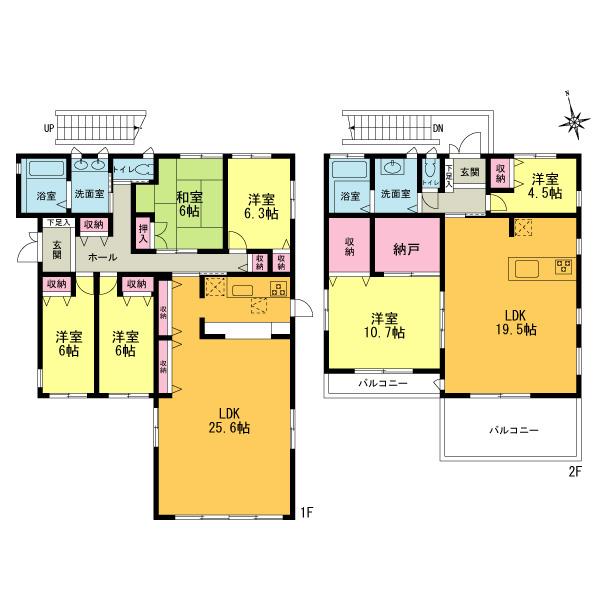 Floor plan. 74,800,000 yen, 6LLDKK + S (storeroom), Land area 317.11 sq m , Building area 225.64 sq m
