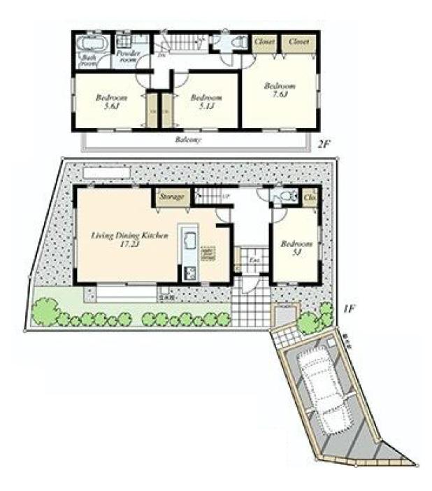 Floor plan. 73,800,000 yen, 4LDK, Land area 127.44 sq m , Building area 100.19 sq m