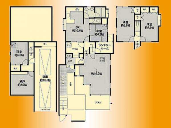 Floor plan. 69,800,000 yen, 4LDK+S, Land area 166 sq m , Building area 159.52 sq m