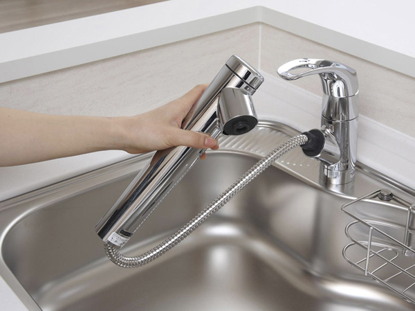 Kitchen.  [Water purifier integrated shower faucet] Kitchen faucet, Just twist the lever, Water purifier integral delicious water can be used. Also we have established a convenient hand shower in the care of the sink.
