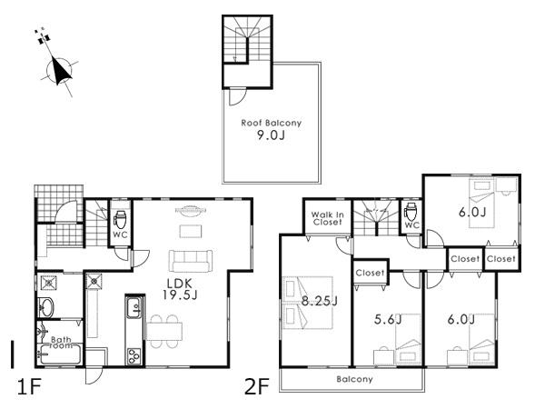 Floor plan. 52,800,000 yen, 4LDK, Land area 133.04 sq m , Building area 108.88 sq m floor plan