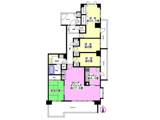 Floor plan. east ・ South ・ 4LD the north of 3 direction room ・ K