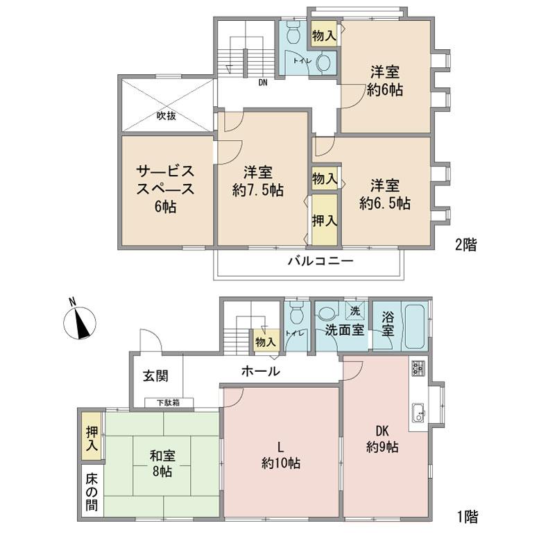 Floor plan. 49,800,000 yen, 4LDK + S (storeroom), Land area 186.33 sq m , Building area 114.27 sq m floor plan