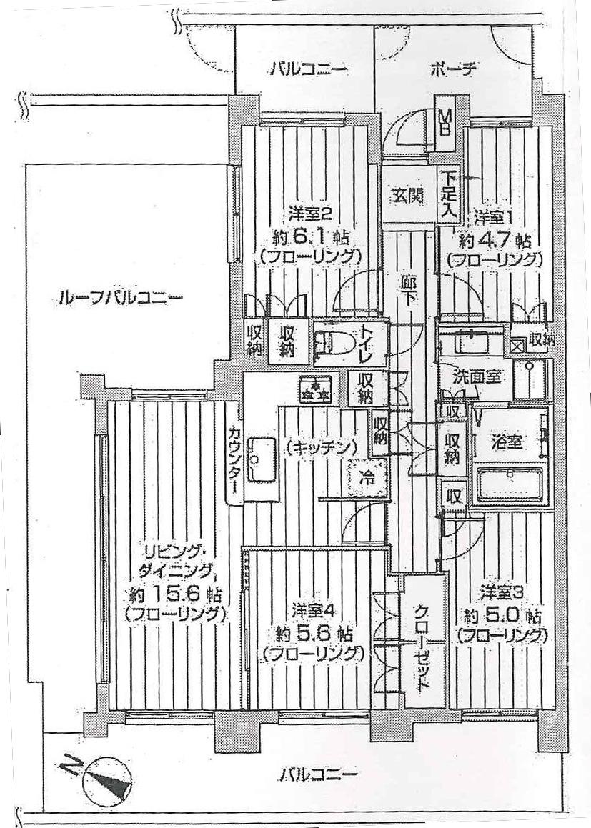 Floor plan. 4LDK, Price 43,800,000 yen, Occupied area 81.09 sq m , Balcony area 18.23 sq m