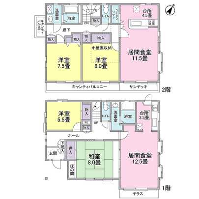 Floor plan. 2LD ・ Type K + 2LD ・ It is a 2-family house of K type. 