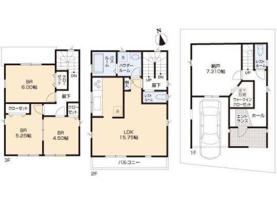 Floor plan. 49,800,000 yen, 3LDK, Land area 68.02 sq m , Building area 103.5 sq m floor plan