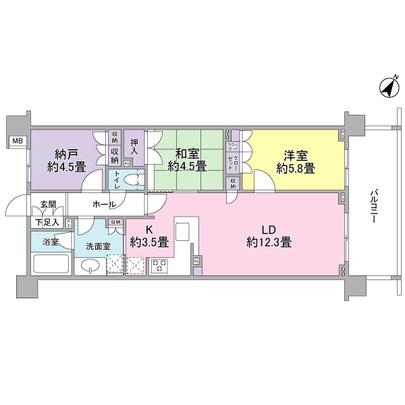 Floor plan. Floor heating installed in the LD