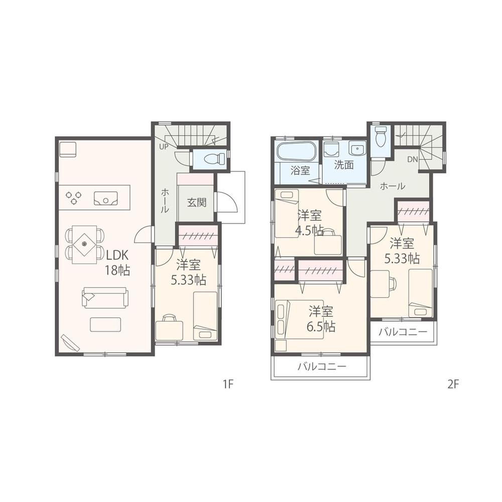 Compartment figure. Land price 29,800,000 yen, Land area 125.1 sq m