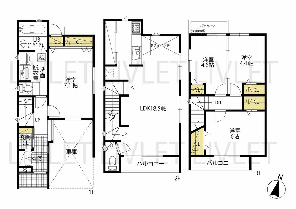 Floor plan. 46,800,000 yen, 4LDK, Land area 66.11 sq m , Building area 108.37 sq m