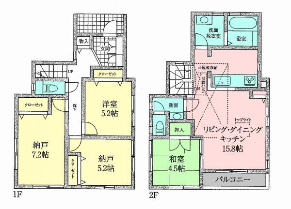 Floor plan. 40,800,000 yen, 3LDK + S (storeroom), Land area 113.59 sq m , Building area 99.15 sq m