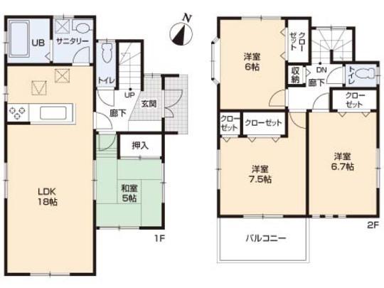 Floor plan. 54,800,000 yen, 4LDK, Land area 163.31 sq m , Building area 101.84 sq m floor plan