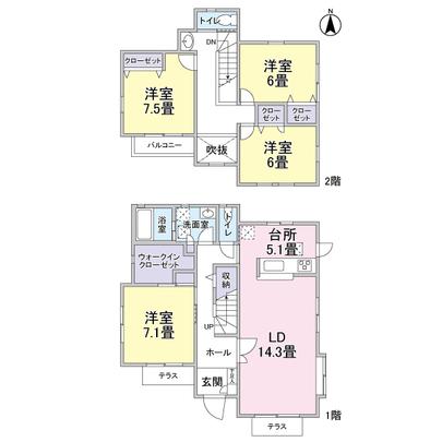 Floor plan. Mitsui Home H12_nenkenchikudesu construction. Outer wall paint also completed, Year Built to both inside and outside