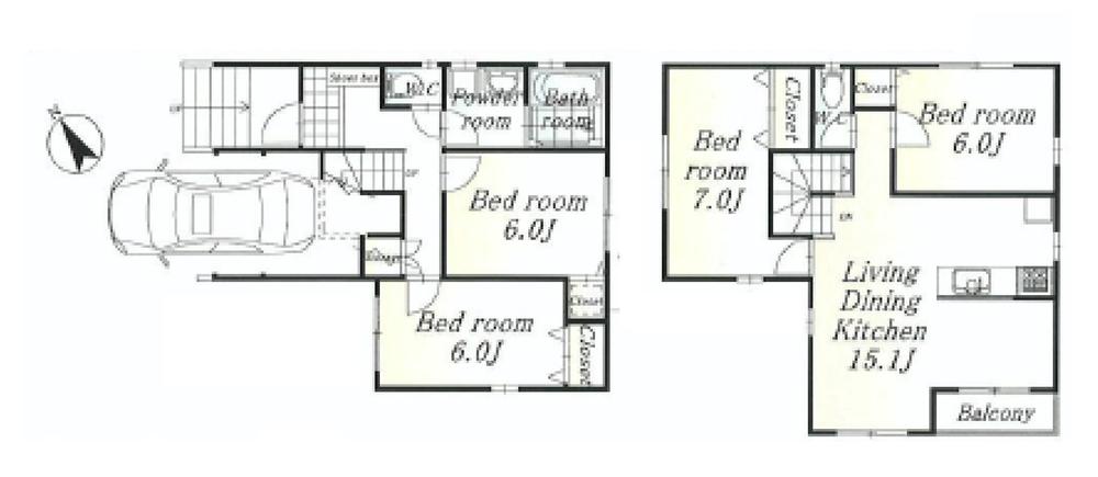 Floor plan. (A), Price 37,800,000 yen, 4LDK, Land area 80.77 sq m , Building area 107.06 sq m