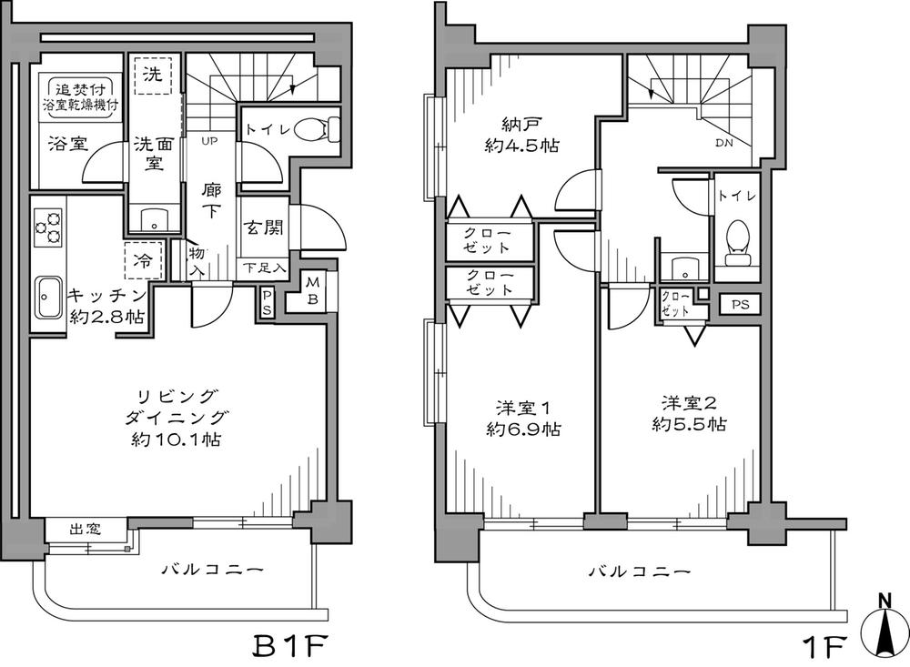 Floor plan. 2LDK + S (storeroom), Price 29,800,000 yen, Occupied area 76.42 sq m , Lush living environment which also serves as a balcony area 15.62 sq m convenience and tranquility