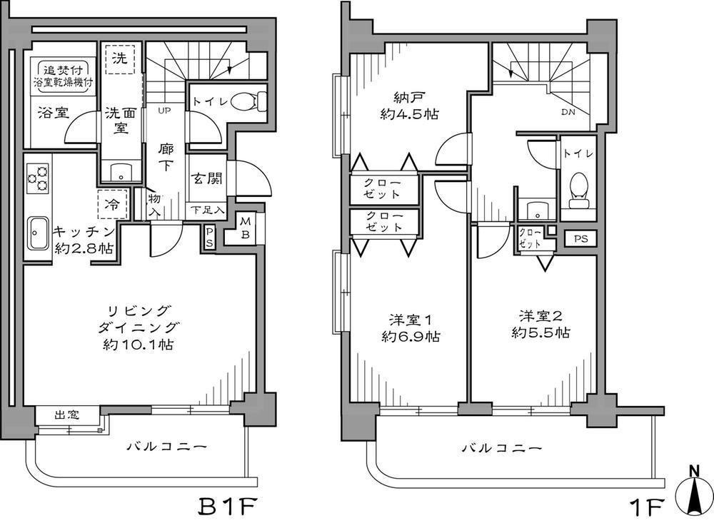 Floor plan. 3LDK 76.42 sq m  Of detached sense maisonette