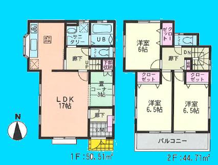 Floor plan. (2), Price 36,800,000 yen, 4LDK, Land area 127.9 sq m , Building area 95.22 sq m