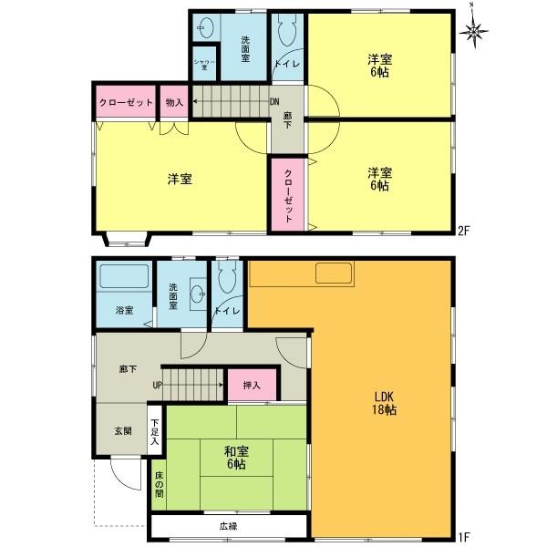Floor plan. 58,500,000 yen, 4LDK, Land area 198.79 sq m , Building area 97.92 sq m