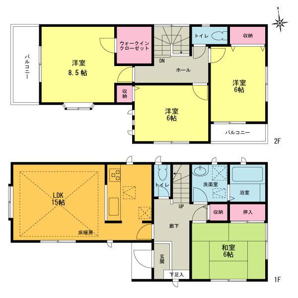Floor plan. (1), Price 65,800,000 yen, 4LDK, Land area 146.25 sq m , Building area 103.5 sq m