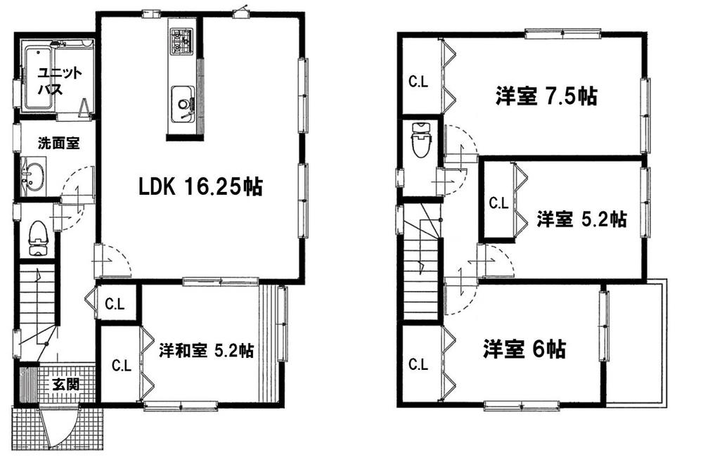 Floor plan. 45,970,000 yen, 4LDK, Land area 163.43 sq m , Taken between the building area 95.02 sq m reference, Spacious 4LDK! It should be noted, Mato, Size and the like can be changed along the hope! !