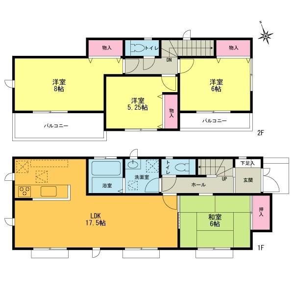 Floor plan. 61,800,000 yen, 4LDK, Land area 159.17 sq m , Building area 99.37 sq m