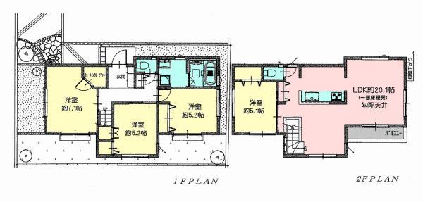 Floor plan. 38,800,000 yen, 4LDK, Land area 125.04 sq m , Building area 97.5 sq m