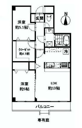 Floor plan. 2LDK+S, Price 24,800,000 yen, Occupied area 58.95 sq m