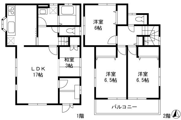 Floor plan. 36,800,000 yen, 3LDK, Land area 127.9 sq m , Building area 95.22 sq m