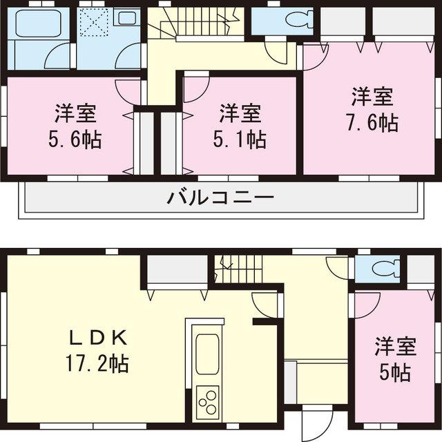 Floor plan. 73,800,000 yen, 4LDK, Land area 127.44 sq m , Building area 100.19 sq m