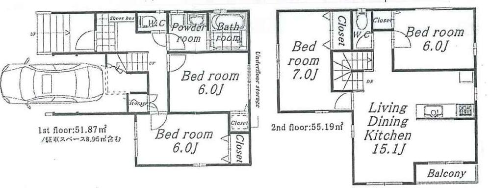 Floor plan. (A), Price 37,800,000 yen, 4LDK, Land area 80.77 sq m , Building area 107.06 sq m