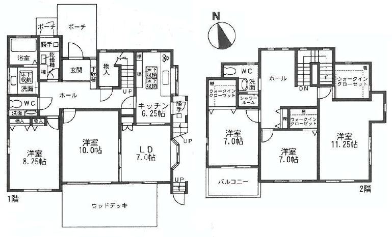 Floor plan. 74,800,000 yen, 5LDK, Land area 264 sq m , Building area 160.23 sq m floor plan