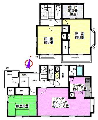Floor plan. 2 × 4 house of the former Tokyu Home Corp.