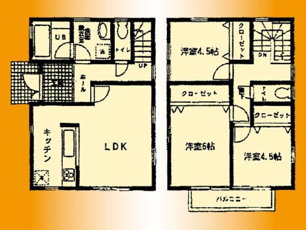 Floor plan. 35,800,000 yen, 3LDK, Land area 126.57 sq m , Building area 81.49 sq m