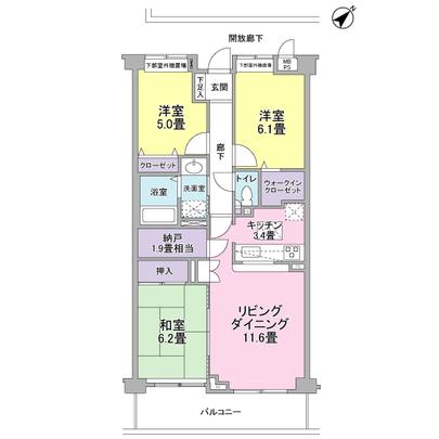 Floor plan. 3LD ・ K + closet type