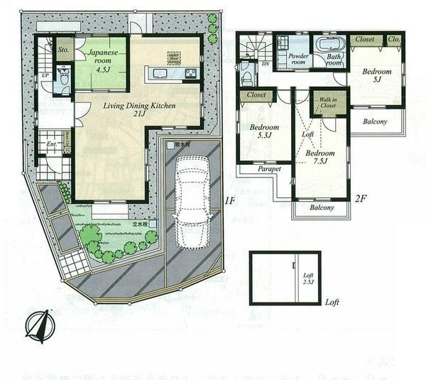Floor plan. 78,800,000 yen, 4LDK, Land area 128.42 sq m , Building area 102.67 sq m