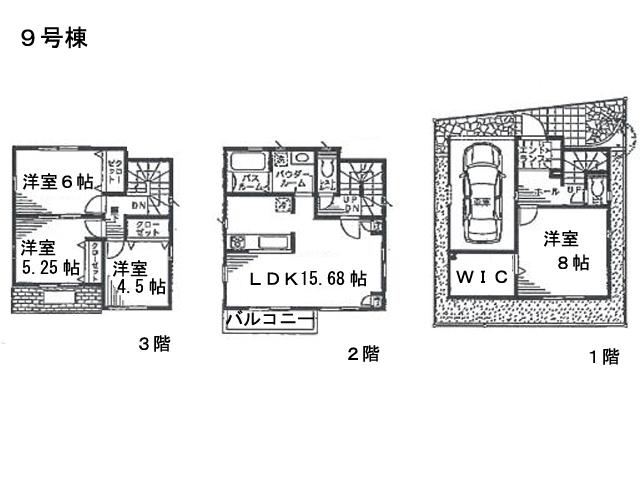 Floor plan. (9 Building), Price 45,800,000 yen, 4LDK, Land area 66.61 sq m , Building area 115.91 sq m