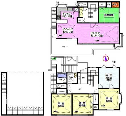 Floor plan.  ☆ Second floor LDK is about 27 tatami mats, The continuation of the Japanese-style room, Alcove ・ closet ・ Moat kotatsu ・ Buddha