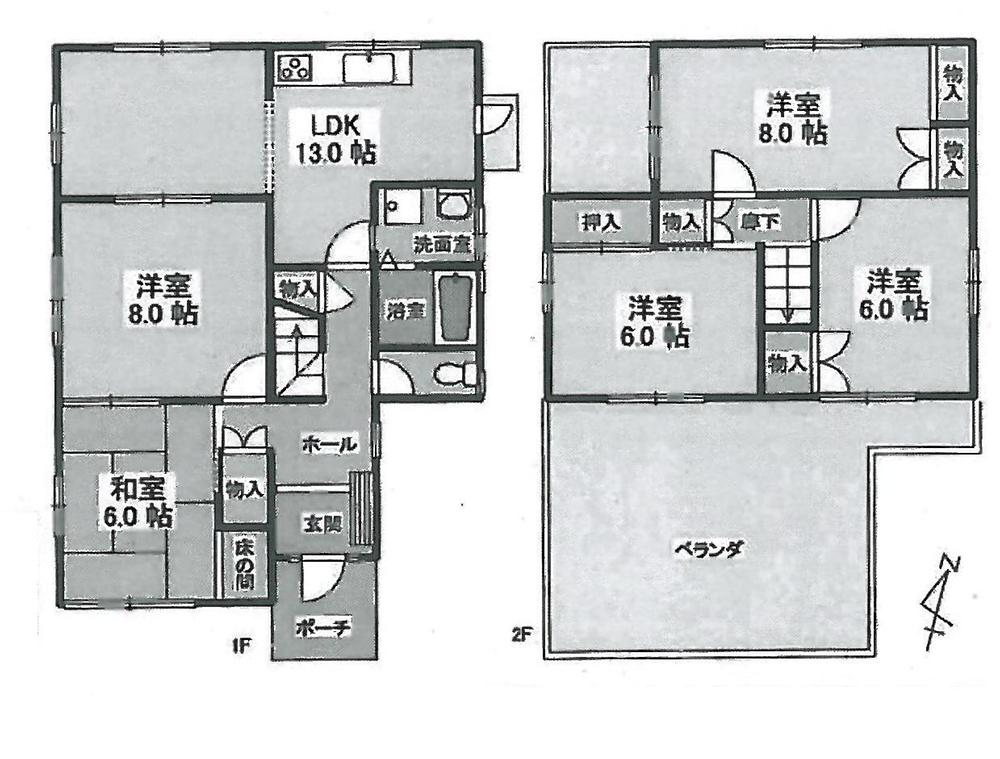 Floor plan. 54,800,000 yen, 5LDK, Land area 189.54 sq m , Building area 112.82 sq m