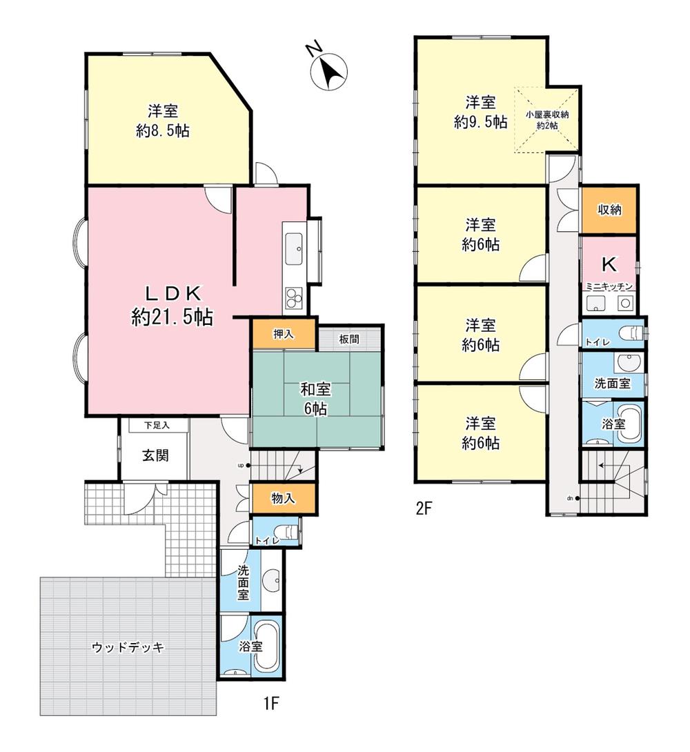 Floor plan. 43,800,000 yen, 6LDK, Land area 245.01 sq m , Building area 150.32 sq m indoor (October 2013) Shooting