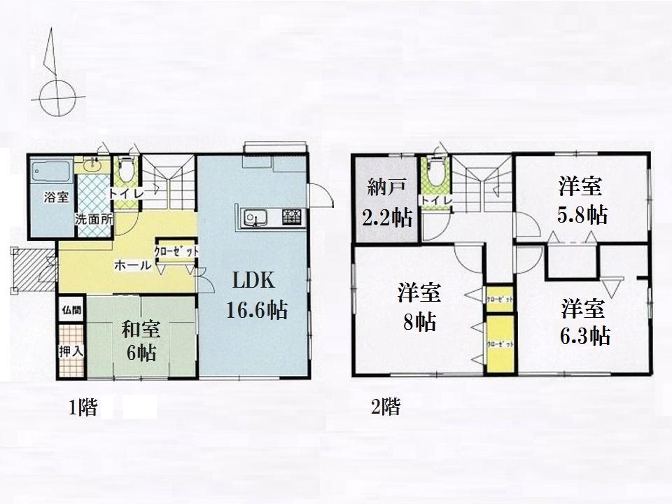Floor plan. 45,800,000 yen, 4LDK + S (storeroom), Land area 149.38 sq m , Building area 116.83 sq m