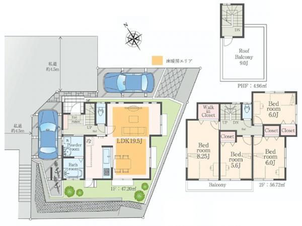 52,800,000 yen, 4LDK, Land area 132.91 sq m , Building area 108.88 sq m floor plan