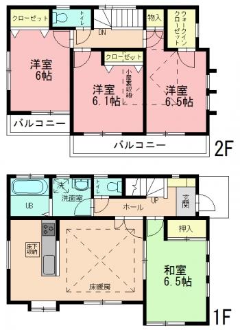 Floor plan. 35,800,000 yen, 4LDK, Land area 121.18 sq m , Building area 90.72 sq m