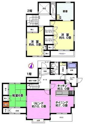 Floor plan.  [Floor plan] 3L ・ D ・ Type K + den. Storage have the entire room three places. 