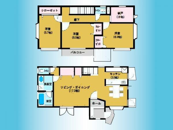 Floor plan. 28 million yen, 3LDK+S, Land area 128.93 sq m , Building area 100.46 sq m
