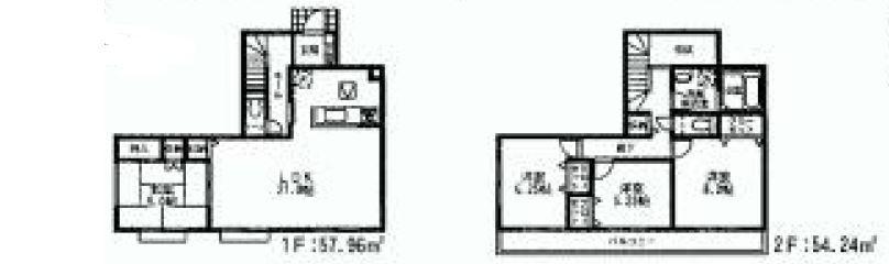 Floor plan. (1 Building), Price 62,800,000 yen, 4LDK, Land area 142.96 sq m , Building area 112.2 sq m