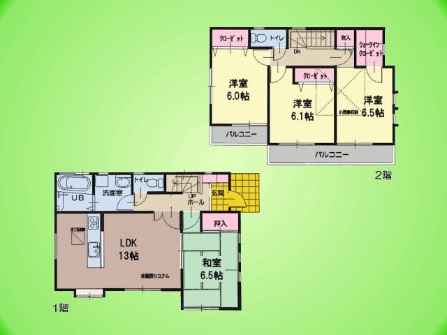 Floor plan. 35,800,000 yen, 4LDK, Land area 121.18 sq m , Bright room in the building area 90.72 sq m Zenshitsuminami direction ☆